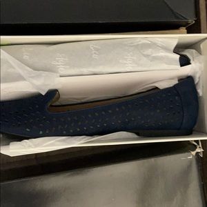 Navy blue loafer shoes